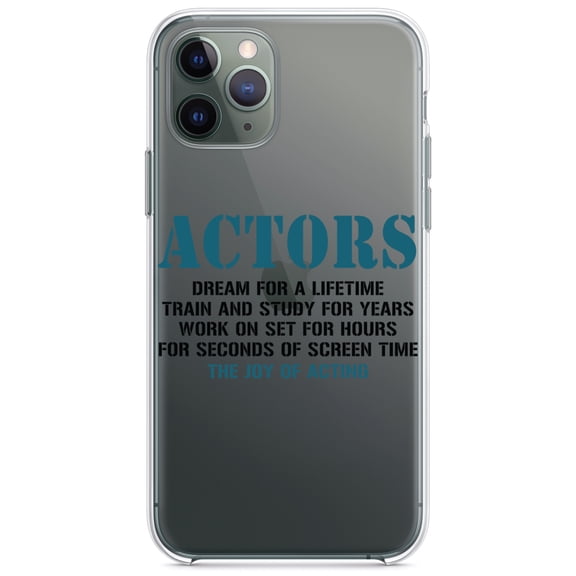 DistinctInk Clear Hybrid Case for Apple iPhone 13 Pro (6.1" Screen) - Actors Dream Train Study Work for Screen Time - Slim Profile Design