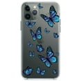 thumbnail image 1 of DistinctInk Clear Hybrid Case for Apple iPhone 13 Pro (6.1" Screen) - Blue Butterflies Butterfly - Lightweight Grip, 1 of 2