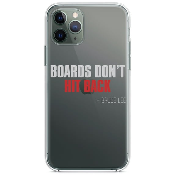 DistinctInk Clear Hybrid Case for Apple iPhone 13 Pro (6.1" Screen) - Boards Don't Hit Back - Slim Profile Design