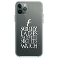 thumbnail image 1 of DistinctInk Clear Hybrid Case for Apple iPhone 13 Pro (6.1" Screen) - Sorry Ladies I'm In The Night's Watch - Tempered Glass Back, 1 of 2