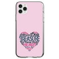 thumbnail image 1 of DistinctInk Clear Hybrid Case for Apple iPhone 13 Pro (6.1" Screen) - For Where Your Treasure Is There Your Heart Will Be - Shockproof Protection, 1 of 2