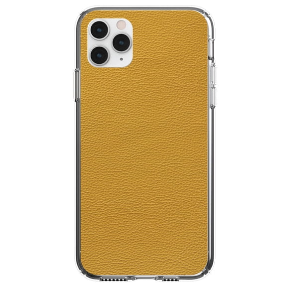 DistinctInk Clear Hybrid Case for Apple iPhone 13 Pro (6.1" Screen) - Printed Faux Leather Image - Lightweight Grip
