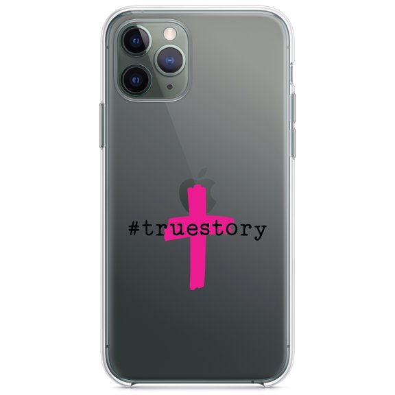 DistinctInk Clear Hybrid Case for Apple iPhone 13 Pro (6.1" Screen) - Hot Pink - Tempered Glass Back