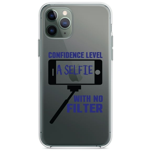 DistinctInk Clear Hybrid Case for Apple iPhone 13 Pro Max (6.7" Screen) - Confidence Level Selfie with No Filter - Raised Bezel Screen Guard