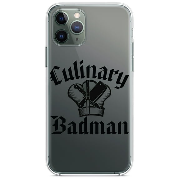 DistinctInk Clear Hybrid Case for Apple iPhone 13 Pro Max (6.7" Screen) - Culinary Badman - Lightweight Grip