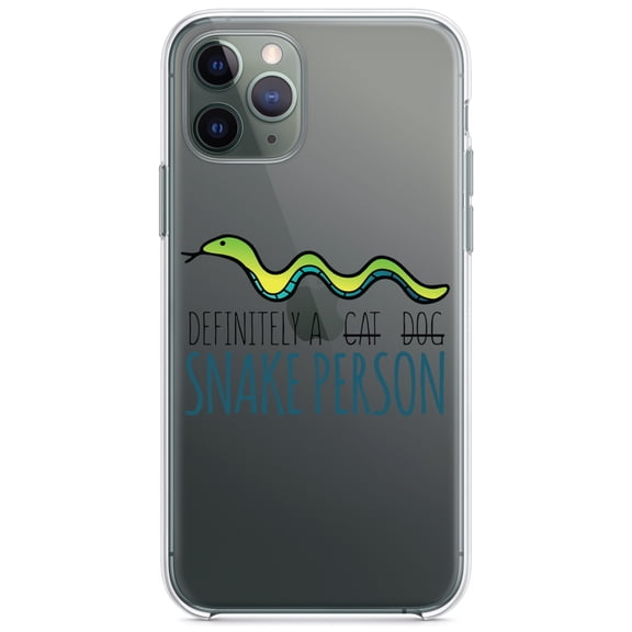 DistinctInk Clear Hybrid Case for Apple iPhone 13 Pro Max (6.7" Screen) - Definitely a Snake Person - Raised Bezel Screen Guard