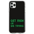 thumbnail image 1 of DistinctInk Clear Hybrid Case for Apple iPhone 13 Pro Max (6.7" Screen) - Black & Green - Tempered Glass Back, 1 of 2