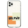 thumbnail image 1 of DistinctInk Clear Shockproof Hybrid Case for iPhone 13 Pro MAX (6.7" Screen) - TPU Bumper, Acrylic Back, Tempered Glass Screen Protector - Girl Power - GRL PWR - Crown, Polka Dots, 1 of 2