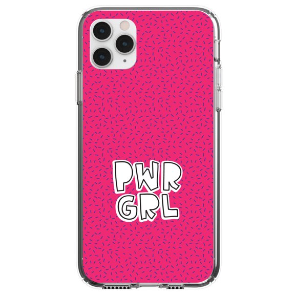 DistinctInk Clear Hybrid Case for Apple iPhone 13 Pro Max (6.7" Screen) - Pink Background - Lightweight Grip