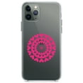 thumbnail image 1 of DistinctInk Clear Hybrid Case for Apple iPhone 13 Pro Max (6.7" Screen) - Hot Pink Hearts Mandala - Slim Profile Design, 1 of 2