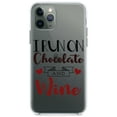 thumbnail image 1 of DistinctInk Clear Hybrid Case for Apple iPhone 13 Pro Max (6.7" Screen) - I Run on Chocolate and Wine - Wireless Charging Compatible, 1 of 2