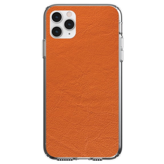 DistinctInk Clear Hybrid Case for Apple iPhone 13 Pro Max (6.7" Screen) - Printed Faux Leather Image - Lightweight Grip