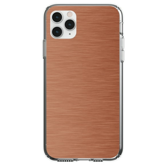 DistinctInk Clear Hybrid Case for Apple iPhone 13 Pro Max (6.7" Screen) - Printed Image of Stainless Steel - Wireless Charging Compatible