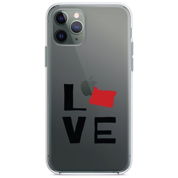 DistinctInk Clear Hybrid Case for Apple iPhone 13 Pro Max (6.7" Screen) - Love Black & Red - Lightweight Grip