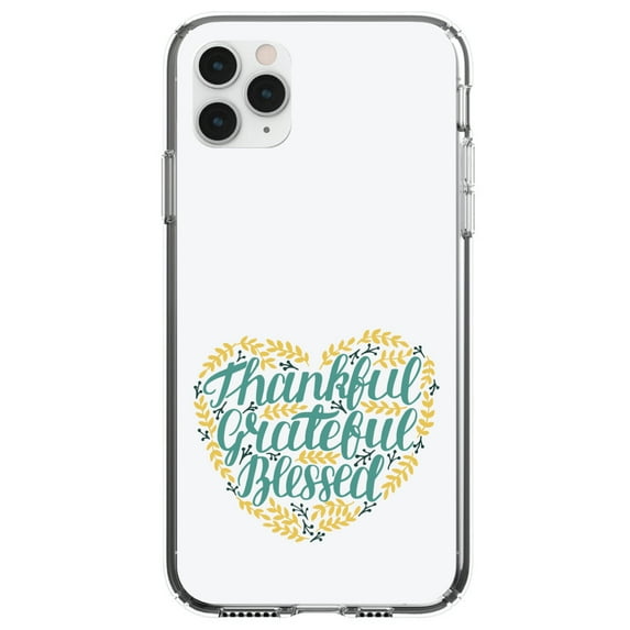 DistinctInk Clear Hybrid Case for Apple iPhone 13 Pro Max (6.7" Screen) - Heart Flowers - Raised Bezel Screen Guard