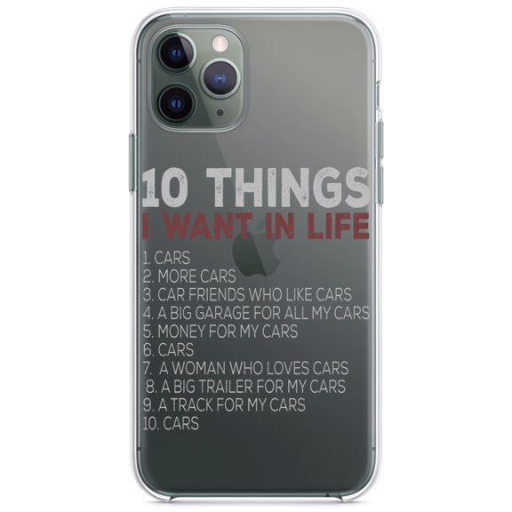 DistinctInk Clear Hybrid Case for Apple iPhone 13 Pro Max (6.7" Screen) - Cars, Money, Woman - Lightweight Grip