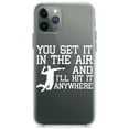 thumbnail image 1 of DistinctInk Clear Hybrid Case for Apple iPhone 13 Pro Max (6.7" Screen) - You Set It IN The Air And I'll Hit It Anywhere - Tempered Glass Back, 1 of 2
