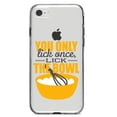 thumbnail image 1 of DistinctInk Clear Shockproof Hybrid Case for iPhone 7 8 SE (2020 Model) 4.7" Screen TPU Bumper Acrylic Back Tempered Glass Screen Protector - You Only Lick Once - Lick the Bowl - Baking, 1 of 5