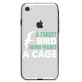 thumbnail image 1 of DistinctInk Clear Shockproof Hybrid Case for iPhone 7 8 SE (2020 Model) 4.7" Screen TPU Bumper Acrylic Back Tempered Glass Screen Protector - A Forest Bird Never Wants a Cage, 1 of 5