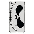 thumbnail image 1 of DistinctInk Clear Shockproof Hybrid Case for iPhone 7 8 SE (2020 Model) 4.7" Screen TPU Bumper Acrylic Back Tempered Glass Screen Protector - Halloween Skeleton Face, 1 of 9