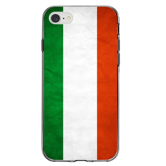 DistinctInk Clear Shockproof Hybrid Case for iPhone 7 8 SE (2020 Model) 4.7" Screen TPU Bumper Acrylic Back Tempered Glass Screen Protector - Hungary Old Flag