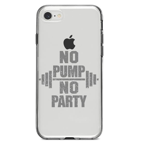 DistinctInk Clear Shockproof Hybrid Case for iPhone 7 8 SE (2020 Model) 4.7" Screen TPU Bumper Acrylic Back Tempered Glass Screen Protector - No Pump No Party Weights