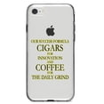 thumbnail image 1 of DistinctInk Clear Shockproof Hybrid Case for iPhone 7 8 SE (2020 Model) 4.7" Screen TPU Bumper Acrylic Back Tempered Glass Screen Protector - Success Formula - Cigars & Coffee, 1 of 5
