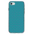 thumbnail image 1 of DistinctInk Clear Shockproof Hybrid Case for iPhone 7 8 SE (2020 Model) 4.7" Screen TPU Bumper Acrylic Back Tempered Glass Screen Protector - Teal Purple Checkered Pattern Geometric Checkered Pattern, 1 of 5