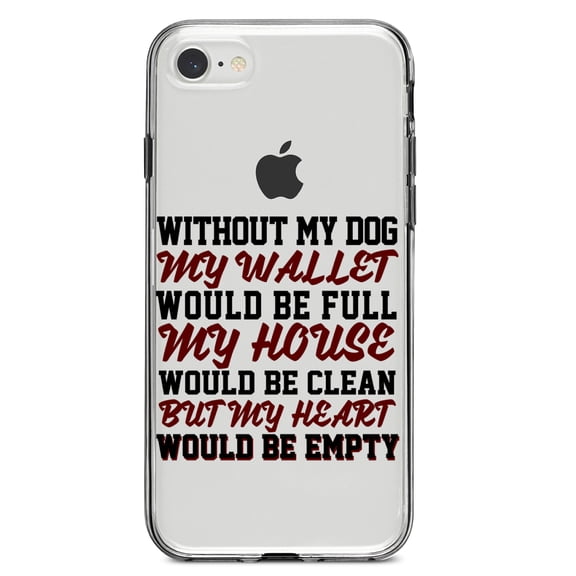 DistinctInk Clear Shockproof Hybrid Case for iPhone 7 8 SE (2020 Model) 4.7" Screen TPU Bumper Acrylic Back Tempered Glass Screen Protector - Without Dog, Wallet Full House Clean