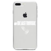 DistinctInk Clear Shockproof Hybrid Case for iPhone 7 PLUS / 8 PLUS 5.5" Screen TPU Bumper Acrylic Back Tempered Glass Screen Protector - #Beastmode Beast Mode