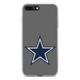 thumbnail image 1 of DistinctInk Clear Shockproof Hybrid Case for iPhone 7 PLUS / 8 PLUS (5.5" Screen) - TPU Bumper, Acrylic Back, Tempered Glass Screen Protector - Dallas Star Grey Navy - Football Team, 1 of 5