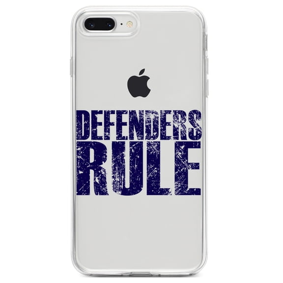 DistinctInk Clear Shockproof Hybrid Case for iPhone 7 PLUS / 8 PLUS (5.5" Screen) TPU Bumper Acrylic Back Tempered Glass Screen Protector - Defenders Rule