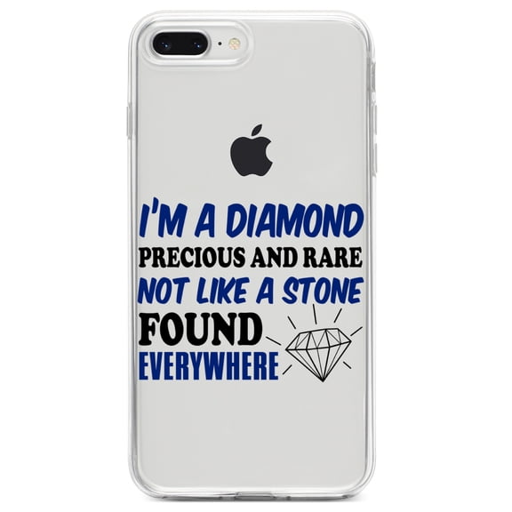 DistinctInk Clear Shockproof Hybrid Case for iPhone 7 PLUS / 8 PLUS (5.5" Screen) TPU Bumper Acrylic Back Tempered Glass Screen Protector - I'm a Diamond Precious Rare Not Everywhere
