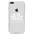 thumbnail image 1 of DistinctInk Clear Shockproof Hybrid Case for iPhone 7 PLUS / 8 PLUS (5.5" Screen) TPU Bumper Acrylic Back Tempered Glass Screen Protector - My Dog Winks at Me Sometimes, 1 of 5