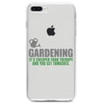 thumbnail image 1 of DistinctInk Clear Shockproof Hybrid Case for iPhone 7 PLUS / 8 PLUS (5.5" Screen) TPU Bumper Acrylic Back Tempered Glass Screen Protector - Gardening - Cheaper Than Therapy & You Get Tomatoes, 1 of 5