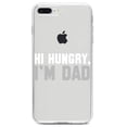 thumbnail image 1 of DistinctInk Clear Shockproof Hybrid Case for iPhone 7 PLUS / 8 PLUS (5.5" Screen) TPU Bumper Acrylic Back Tempered Glass Screen Protector - Hi Hungry, I'm Dad, 1 of 5
