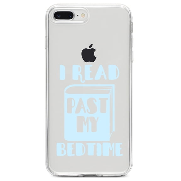 DistinctInk Clear Shockproof Hybrid Case for iPhone 7 PLUS / 8 PLUS (5.5" Screen) TPU Bumper Acrylic Back Tempered Glass Screen Protector - I Read Past My Bedtime