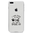 thumbnail image 1 of DistinctInk Clear Shockproof Hybrid Case for iPhone 7 PLUS / 8 PLUS (5.5" Screen) TPU Bumper Acrylic Back Tempered Glass Screen Protector - I Work Hard So My Cat Can Have a Better Life, 1 of 5
