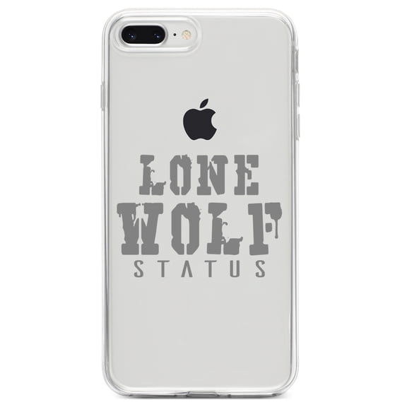 DistinctInk Clear Shockproof Hybrid Case for iPhone 7 PLUS / 8 PLUS (5.5" Screen) TPU Bumper Acrylic Back Tempered Glass Screen Protector - Lone Wolf Status