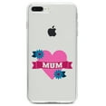 thumbnail image 1 of DistinctInk Clear Shockproof Hybrid Case for iPhone 7 PLUS / 8 PLUS (5.5" Screen) TPU Bumper Acrylic Back Tempered Glass Screen Protector - Love Mum - Flower Heart Banner, 1 of 5