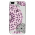 thumbnail image 1 of DistinctInk Clear Shockproof Hybrid Case for iPhone 7 PLUS / 8 PLUS (5.5" Screen) - TPU Bumper, Acrylic Back, Tempered Glass Screen Protector - Mandala - Purple and Pink and Black, 1 of 9