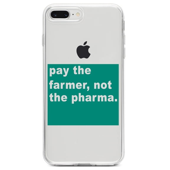 DistinctInk Clear Shockproof Hybrid Case for iPhone 7 PLUS / 8 PLUS (5.5" Screen) TPU Bumper Acrylic Back Tempered Glass Screen Protector - Pay the Farmer, Not the Pharma.