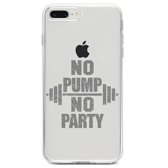 DistinctInk Clear Shockproof Hybrid Case for iPhone 7 PLUS / 8 PLUS (5.5" Screen) TPU Bumper Acrylic Back Tempered Glass Screen Protector - No Pump No Party Weights
