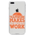 thumbnail image 1 of DistinctInk Clear Shockproof Hybrid Case for iPhone 7 PLUS / 8 PLUS (5.5" Screen) TPU Bumper Acrylic Back Tempered Glass Screen Protector - Teamwork Makes the Dream Work Basketball, 1 of 5
