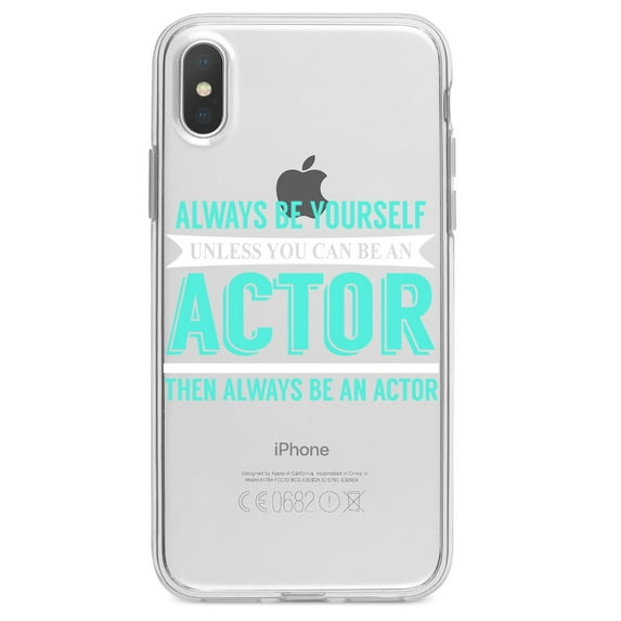 DistinctInk Clear Shockproof Hybrid Case for iPhone X / XS (5.8" Screen) - TPU Bumper Acrylic Back Tempered Glass Screen Protector - Always Be Yourself Unless You Can Be An Actor
