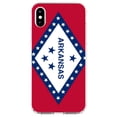 thumbnail image 1 of DistinctInk Clear Shockproof Hybrid Case for iPhone X / XS (5.8" Screen) - TPU Bumper, Acrylic Back, Tempered Glass Screen Protector - Arkansas State Flag - US State Flag, 1 of 5