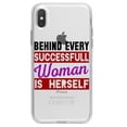 thumbnail image 1 of DistinctInk Clear Shockproof Hybrid Case for iPhone X / XS (5.8" Screen) - TPU Bumper Acrylic Back Tempered Glass Screen Protector - Behind Every Successful Woman is Herself, 1 of 5