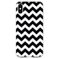 thumbnail image 1 of DistinctInk Clear Shockproof Hybrid Case for iPhone X / XS (5.8" Screen) - TPU Bumper, Acrylic Back, Tempered Glass Screen Protector - Black & White Chevron Stripes - Chevron Stripes Pattern, 1 of 5