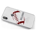 thumbnail image 1 of DistinctInk Clear Shockproof Hybrid Case for iPhone X / XS (5.8" Screen) - TPU Bumper, Acrylic Back, Tempered Glass Screen Protector - Bulldogs Football - Maroon, Gray, 1 of 9
