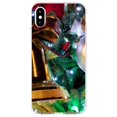 thumbnail image 1 of DistinctInk Clear Shockproof Hybrid Case for iPhone X / XS (5.8" Screen) - TPU Bumper, Acrylic Back, Tempered Glass Screen Protector - Christmas Ornaments Bell - Christmas All Year, 1 of 5